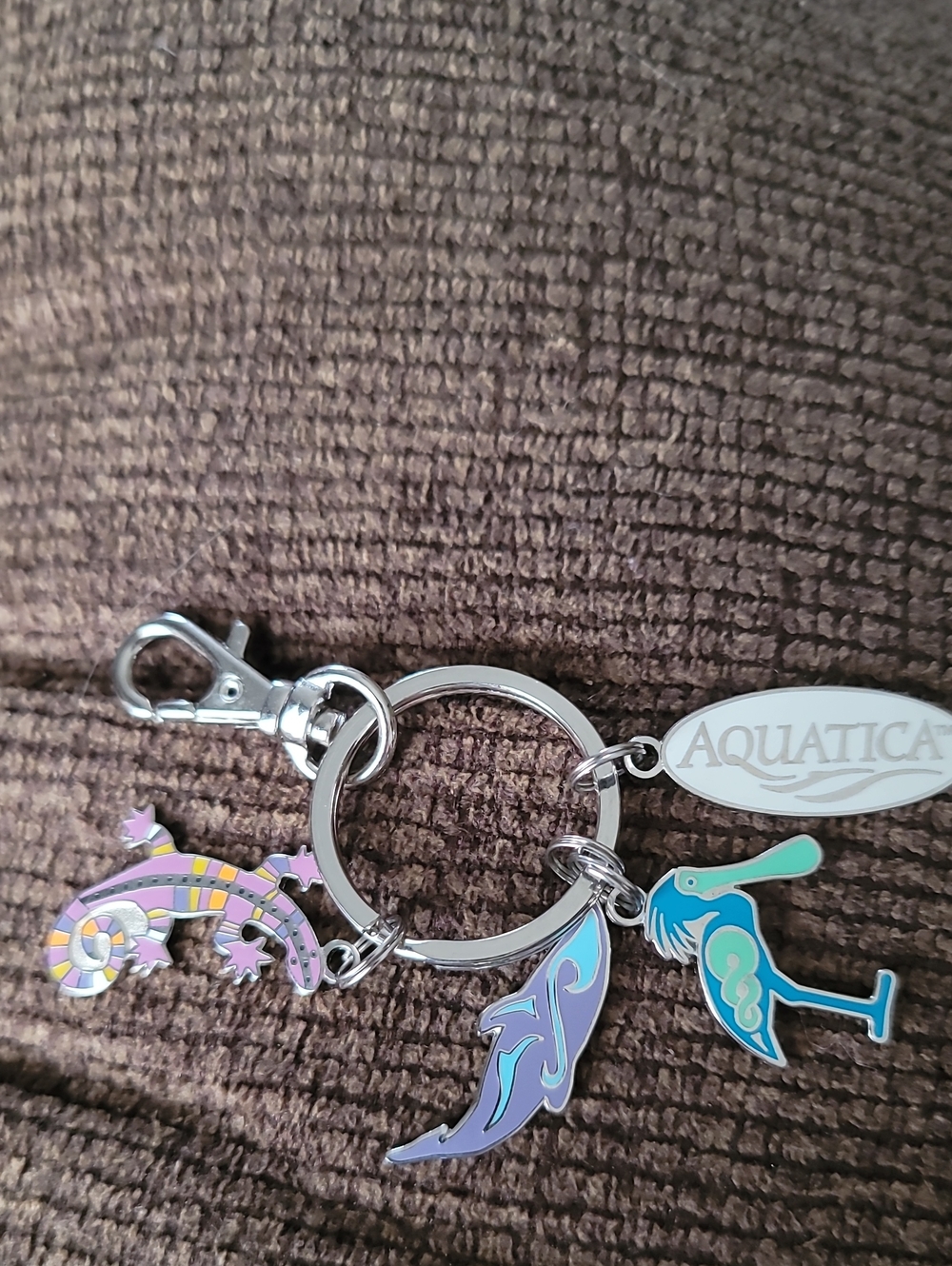 Aquatica Purple & Teal Enamel Charm Keyring